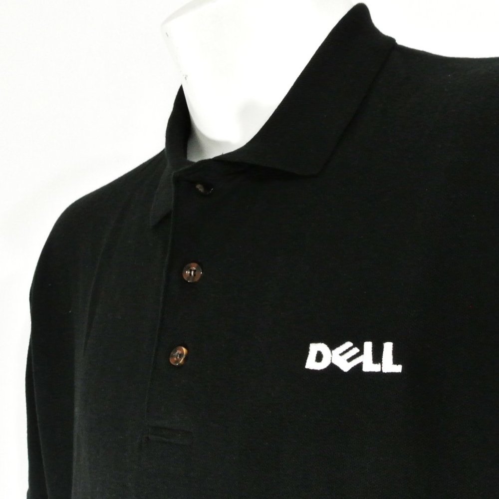 DELL Computers Tech Employee Uniform Black Polo Shirt Size NEW Size XL